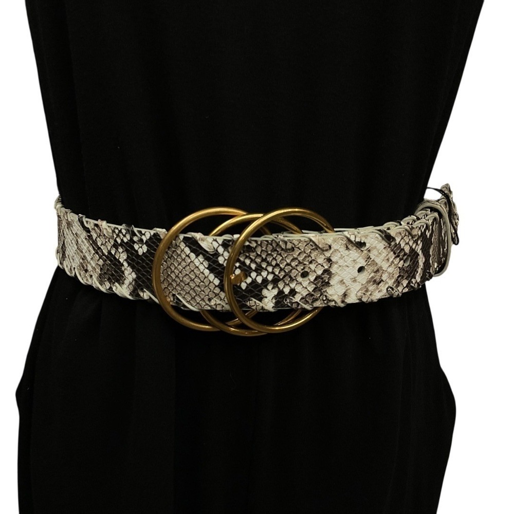 CAbi Women's Animal Skin Printed Leather Gold Buckle Fashion Accessory Belt OS